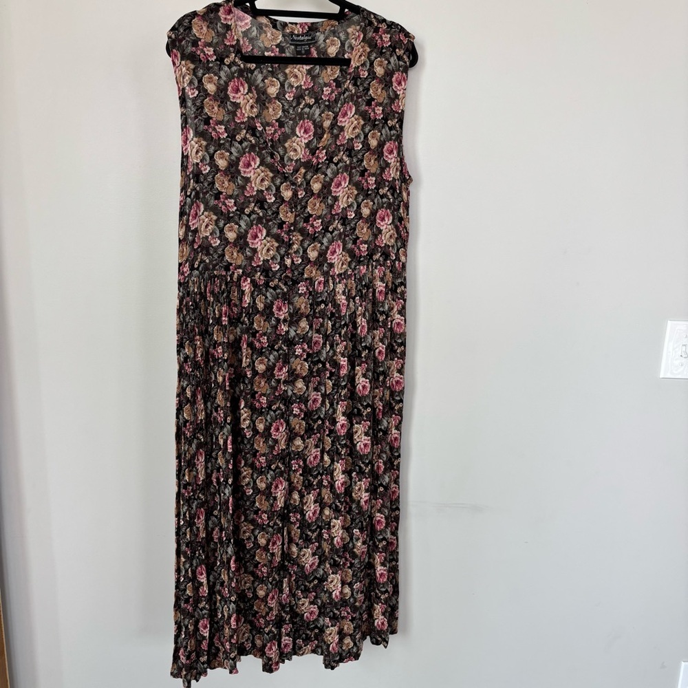 Nostalgia Vintage Floral Tank‎ Maxi Dress Size S
